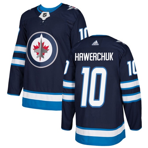 Adidas Men Winnipeg  Jets #10 Dale Hawerchuk Navy Blue Home Authentic Stitched NHL Jersey